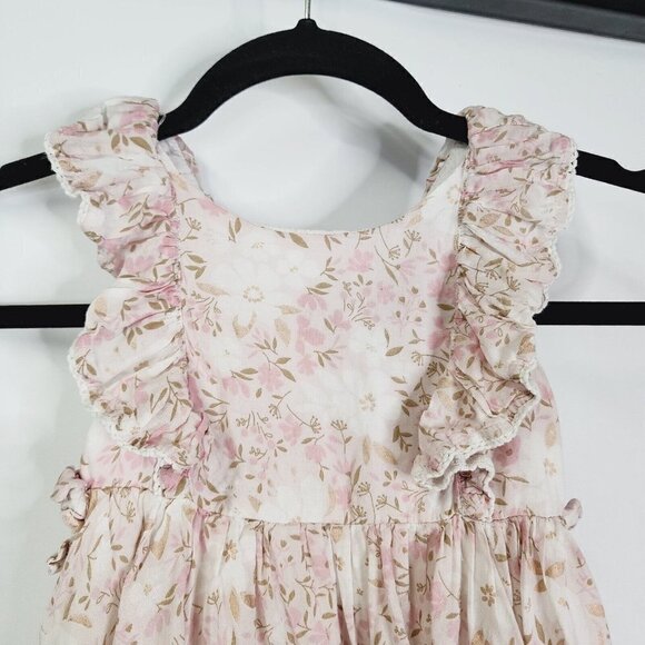 Shabby Chic Baby Toddler 3T Girl Dress Pink Floral Print Fit & Flare Ruffled - Picture 4 of 10